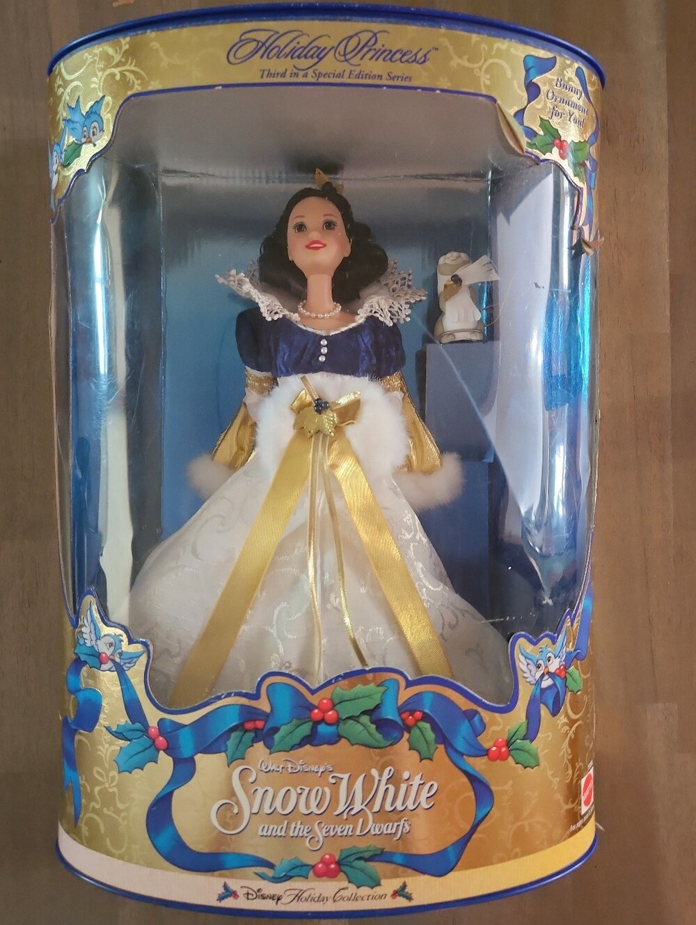 Holiday Princess Snow White Doll in Blue and White Holiday Gown